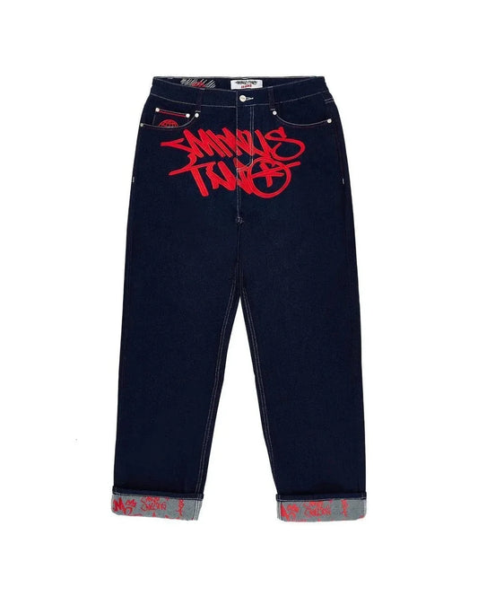Moins deux jeans rouges Graff