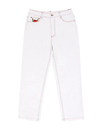 Moins deux jumeaux jeans blancs