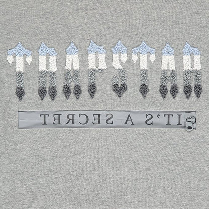 Survêtement à capuche Trapstar Chenille Decoded 2.0 - Gris / Bleu glacier