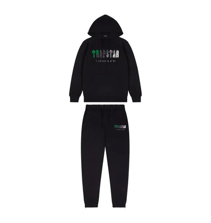 Survêtement à capuche Trapstar Chenille Decoded - Noir/Vert Abeille