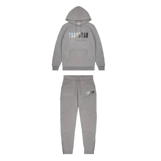 Survêtement à capuche Trapstar Chenille Decoded - Édition Grey Ice Flavours