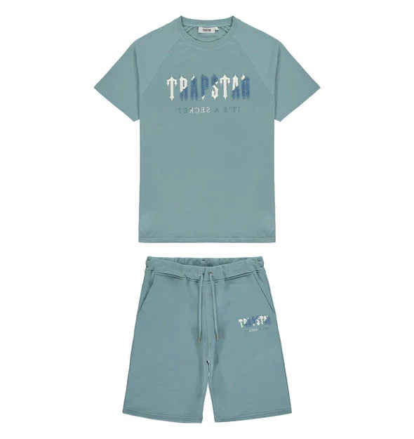 Ensemble court Trapstar Chenille Decoded - Citadel / Blanc