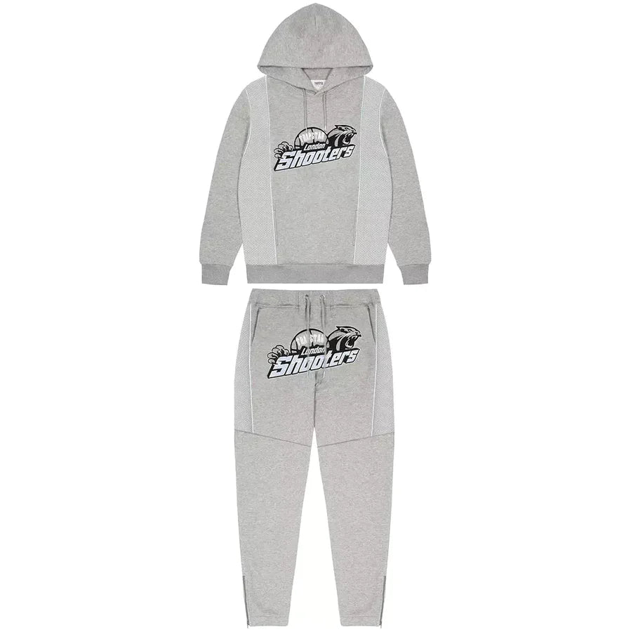 Survêtement technique à capuche Trapstar Shooters - Gris/Bleu