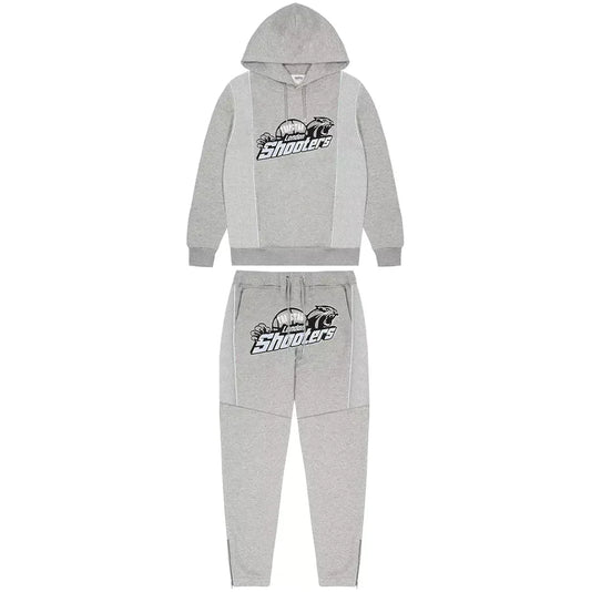 Survêtement technique à capuche Trapstar Shooters - Gris/Bleu