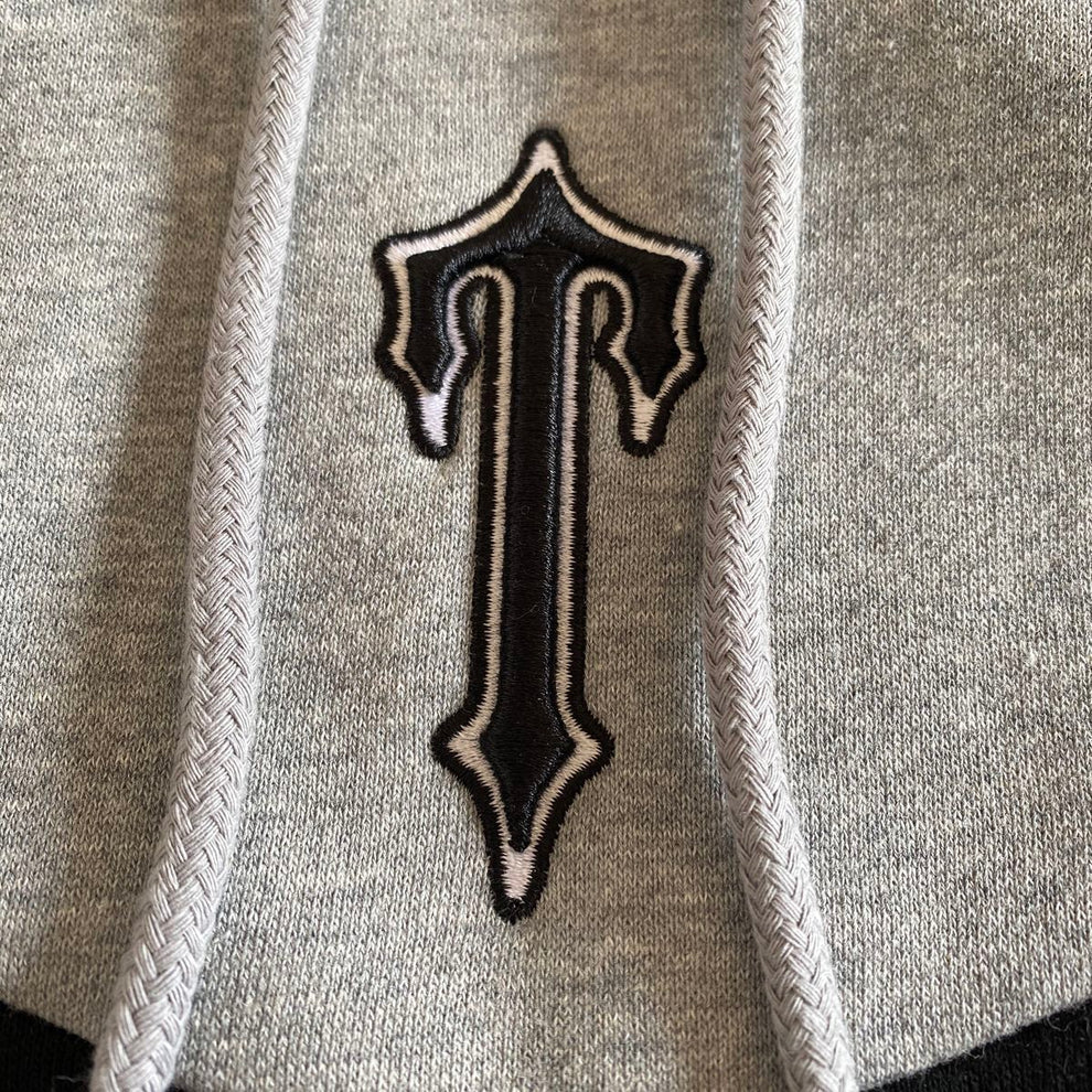 Survêtement à capuche Trapstar à rayures en V - Gris / Blanc / Noir