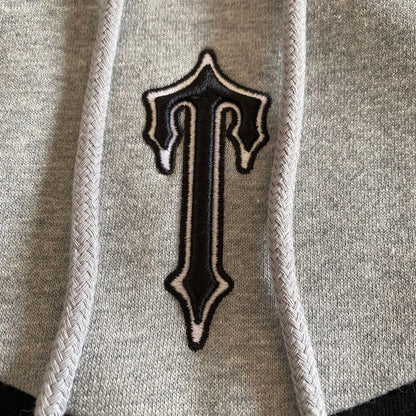 Survêtement à capuche Trapstar à rayures en V - Gris / Blanc / Noir