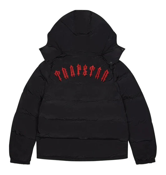 Doudoune à capuche amovible Trapstar Irongate - Noir / Infrarouge