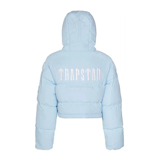 Doudoune à capuche Trapstar Decoded pour femme - Bleu ciel