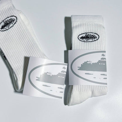 Chaussettes blanches Corteiz Alcatraz