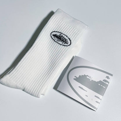 Chaussettes blanches Corteiz Alcatraz