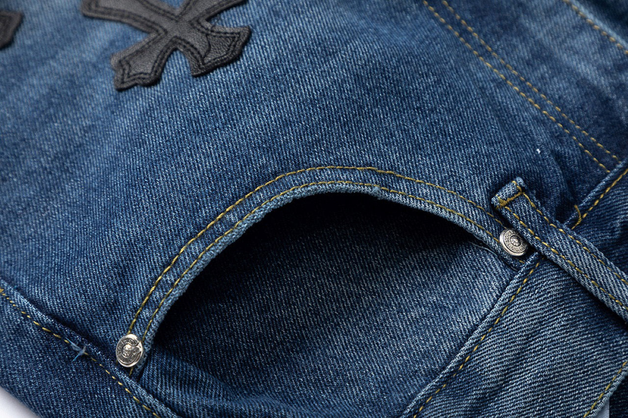 CŒURS CHROMÉS CORBEAU CŒURS JEANS DENIM
