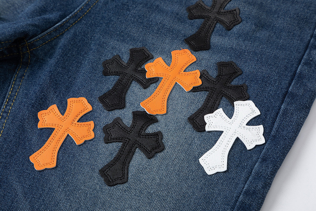 CŒURS CHROMÉS CORBEAU CŒURS JEANS DENIM