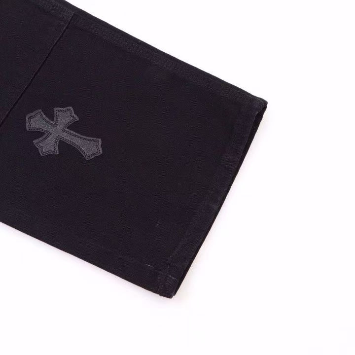 JEAN DE CHARPENTIER NOIR À DOUBLE GENOU CHROME HEARTS