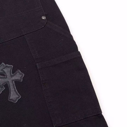 JEAN DE CHARPENTIER NOIR À DOUBLE GENOU CHROME HEARTS