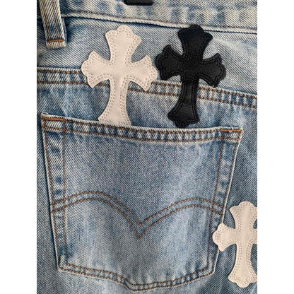 JEANS GRAILED À CŒURS CHROMÉS