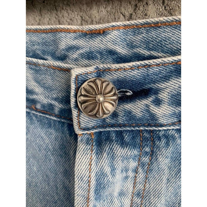 JEANS GRAILED À CŒURS CHROMÉS