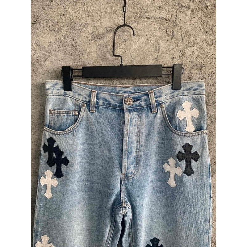 JEANS GRAILED À CŒURS CHROMÉS