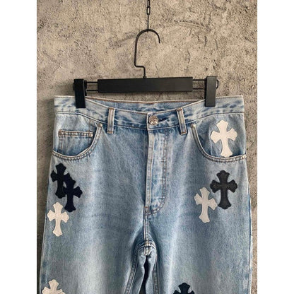 JEANS GRAILED À CŒURS CHROMÉS