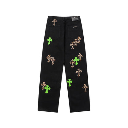 JEAN CHROME HEARTS NOIR VERT LÉOPARD