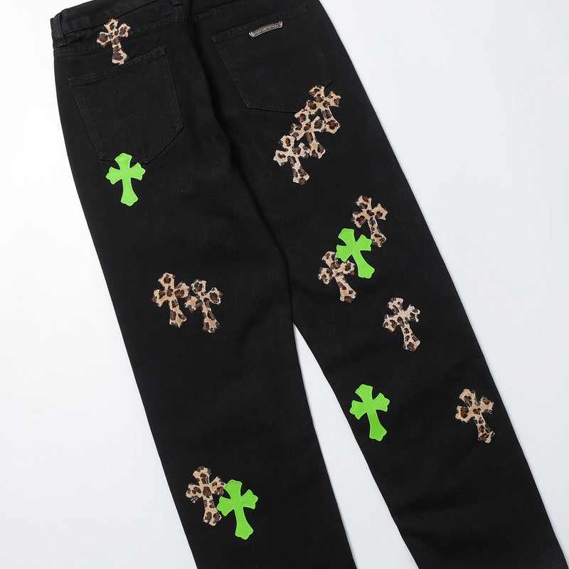 JEAN CHROME HEARTS NOIR VERT LÉOPARD