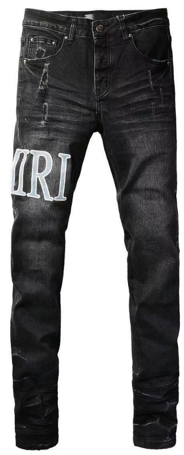 JEANS EN CUIR NOIR AMIRI CORE APPLIQUE
