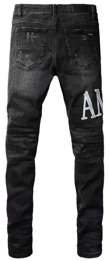 JEANS EN CUIR NOIR AMIRI CORE APPLIQUE