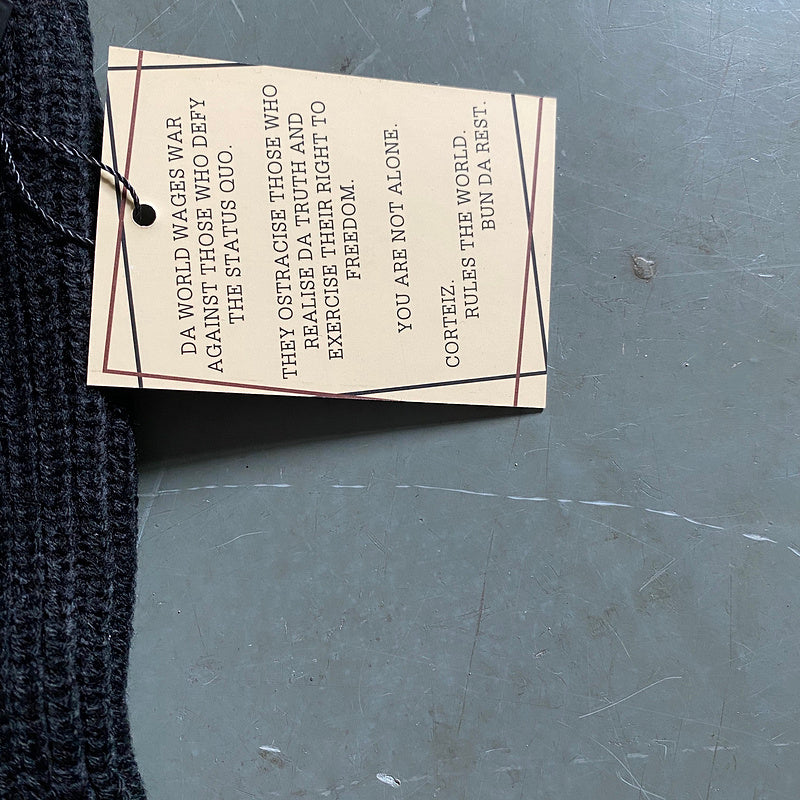 Cagoule en maille Corteiz noire et blanche