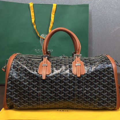 Sac de voyage Goyard Boston 50 noir et beige