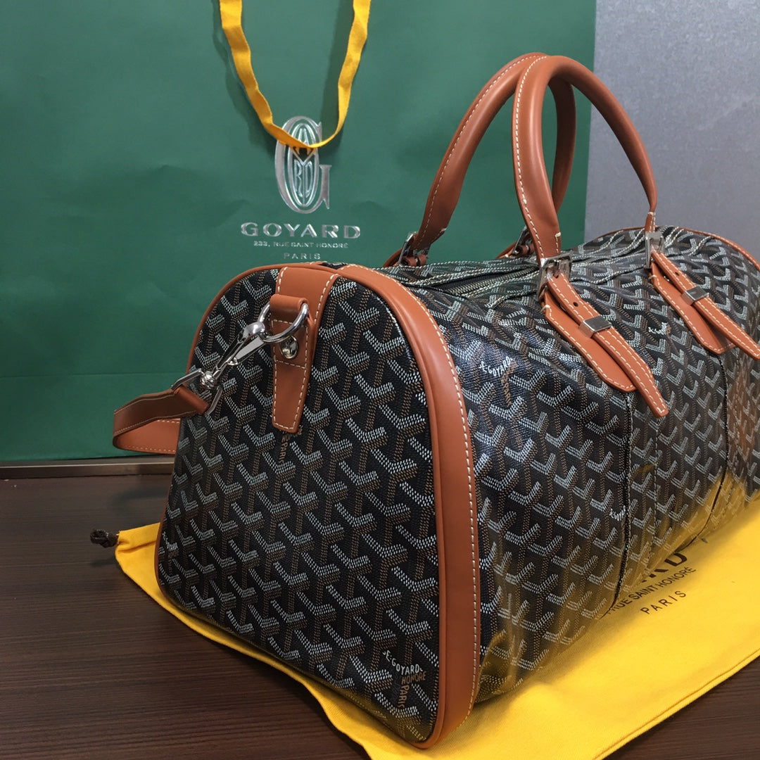 Sac de voyage Goyard Boston 50 noir et beige
