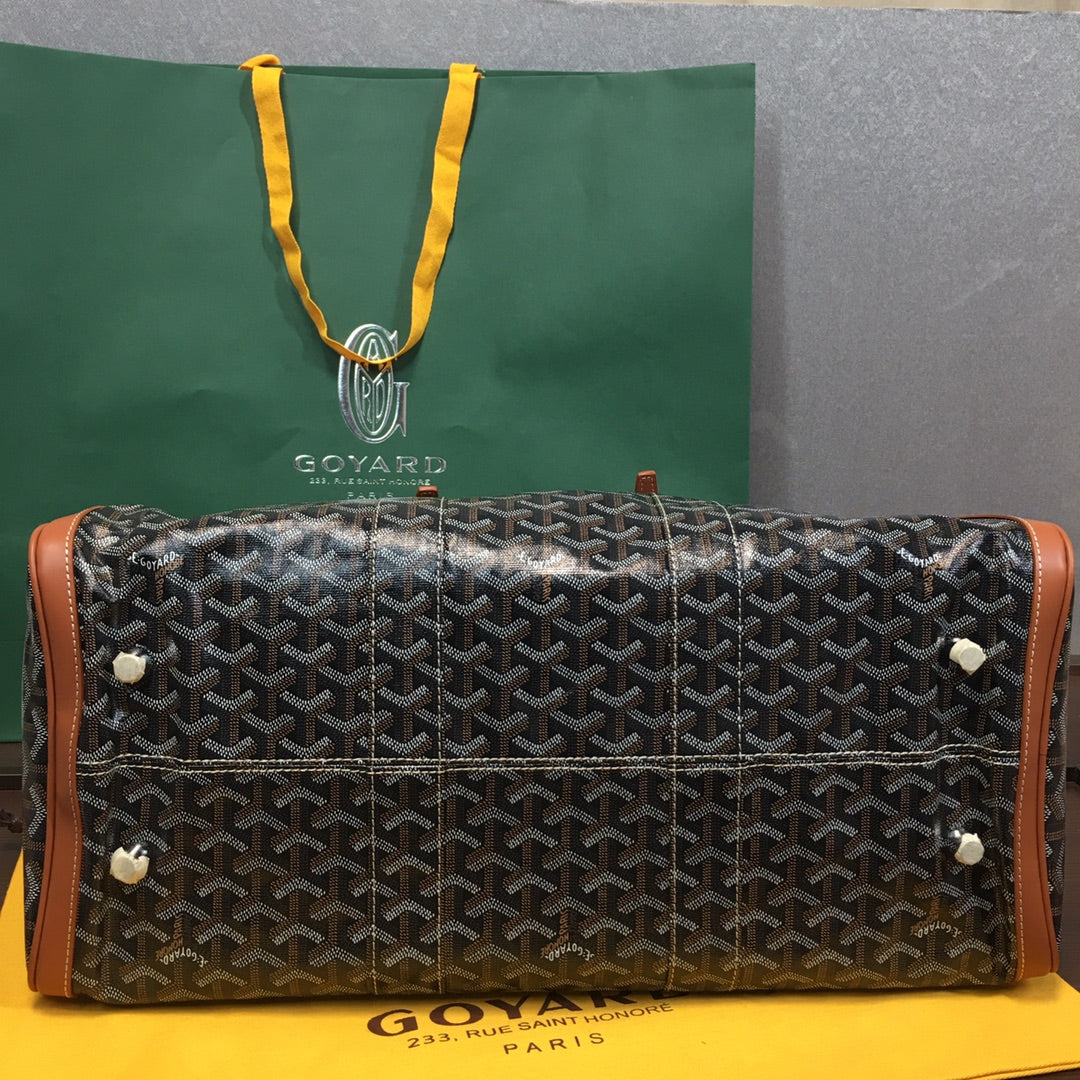 Sac de voyage Goyard Boston 50 noir et beige