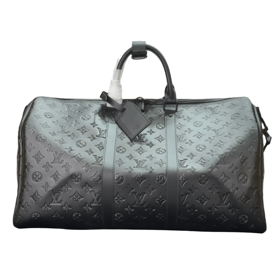 Sac de voyage Louis Vuitton Keepball 50 en cuir noir