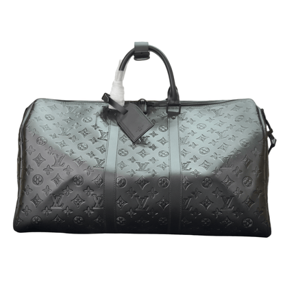 Sac de voyage Louis Vuitton Keepball 50 en cuir noir