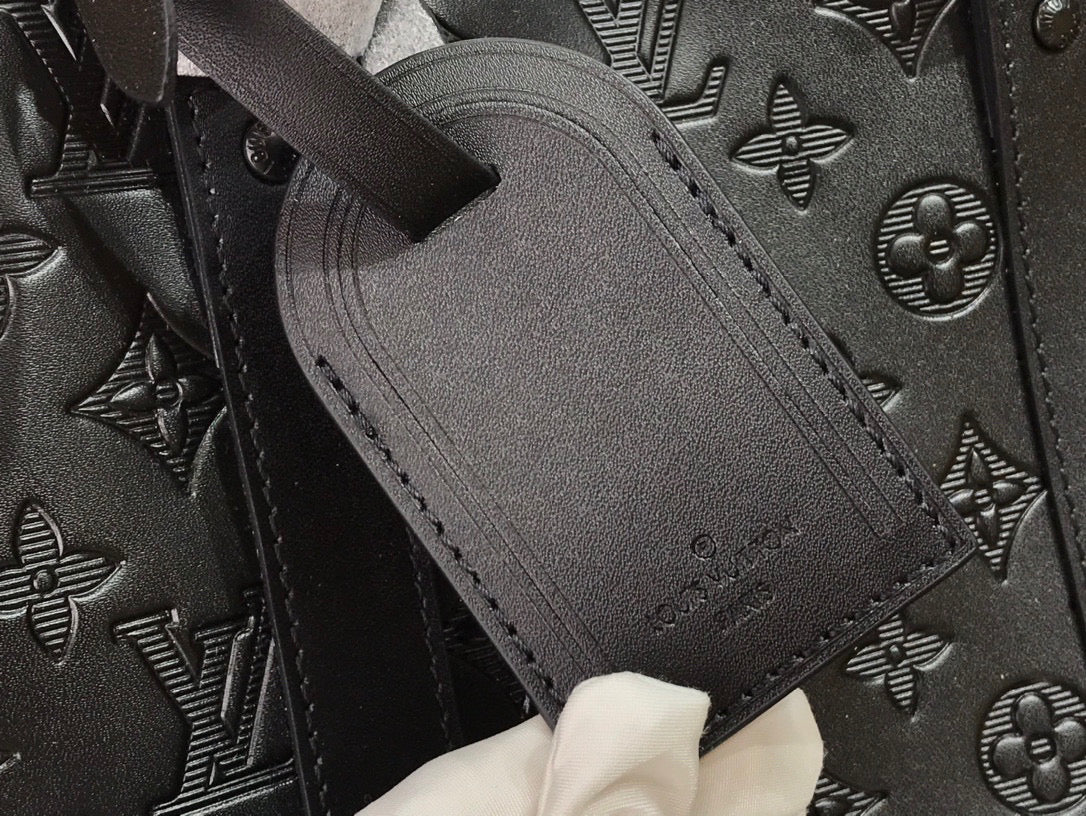 Sac de voyage Louis Vuitton Keepball 50 en cuir noir