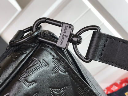 Sac de voyage Louis Vuitton Keepball 50 en cuir noir