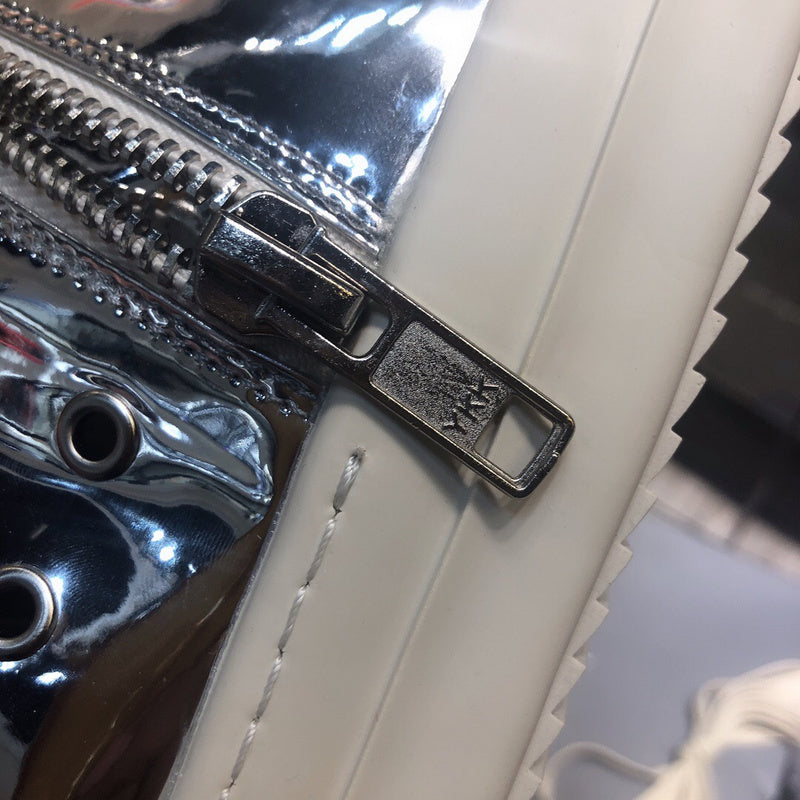 Baskets montantes en cuir métallisé