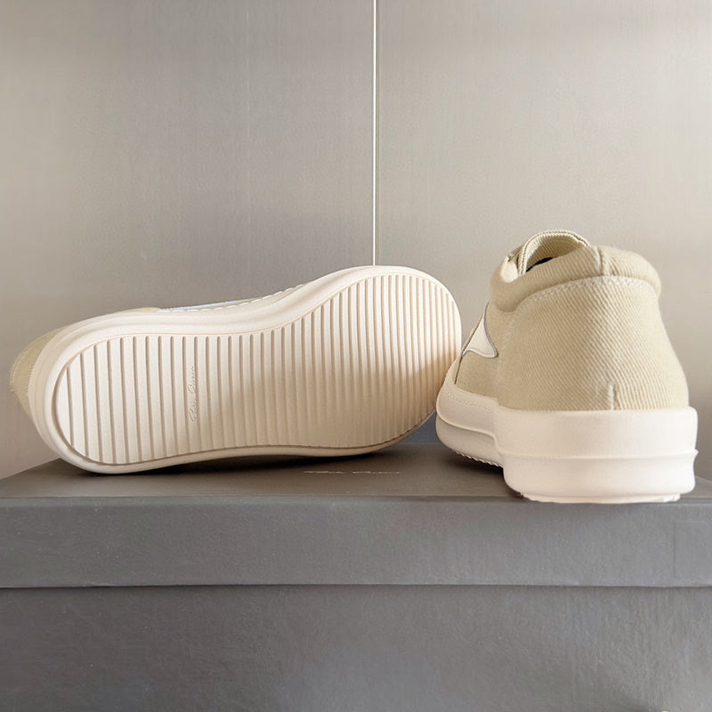 Baskets basses en toile beige Rick Owens
