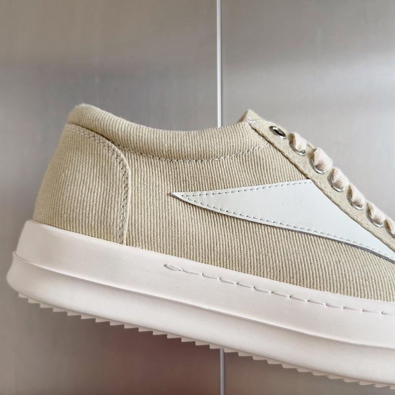 Baskets basses en toile beige Rick Owens