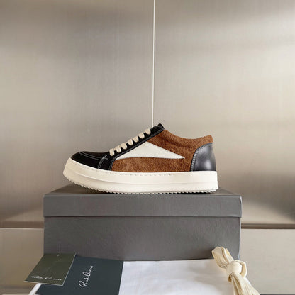 Baskets basses Rick Owens noires et marron