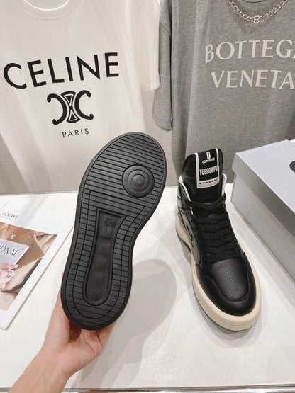 Baskets montantes Rick Owens noires et blanches