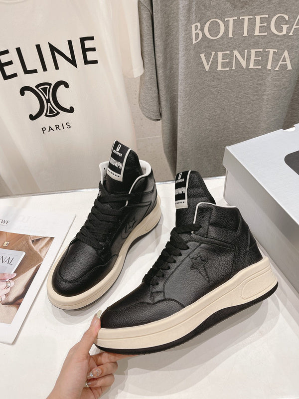 Baskets montantes Rick Owens noires et blanches