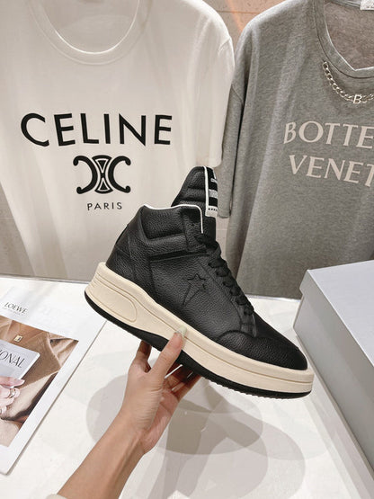 Baskets montantes Rick Owens noires et blanches