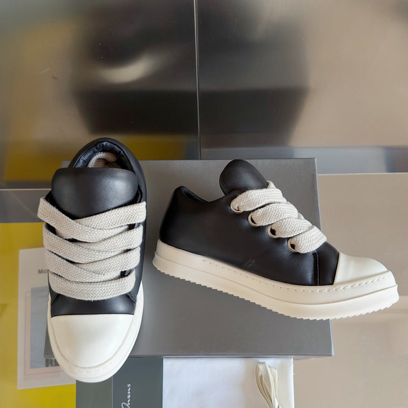 Baskets basses Rick Owens noires et blanches