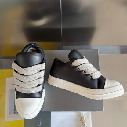 Baskets basses Rick Owens noires et blanches