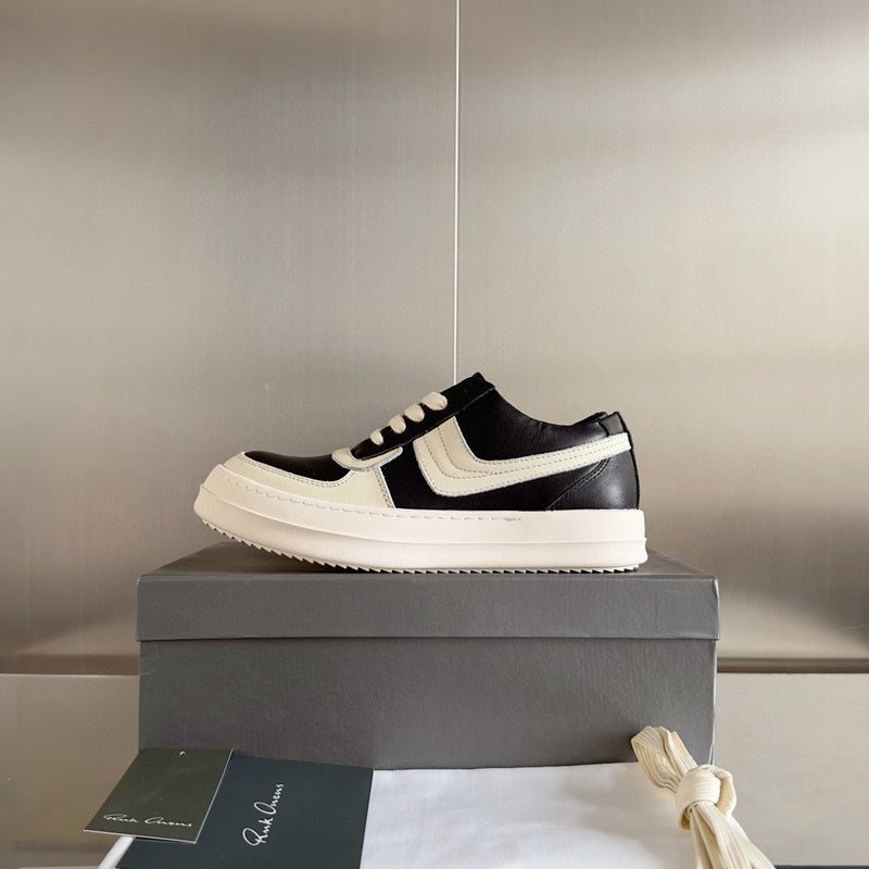 Baskets basses Rick Owens noires et blanches