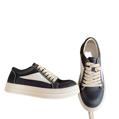 Baskets basses en toile noire Rick Owens
