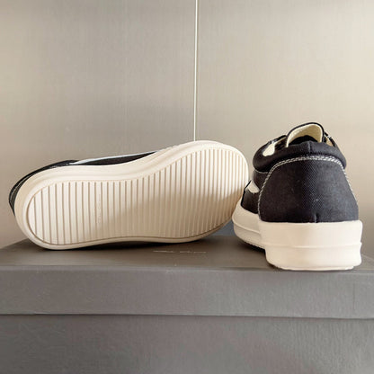 Baskets basses en toile noire Rick Owens
