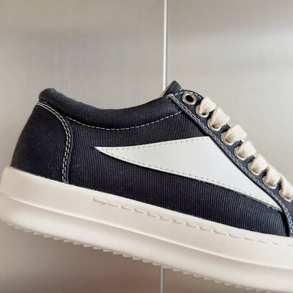 Baskets basses en toile noire Rick Owens