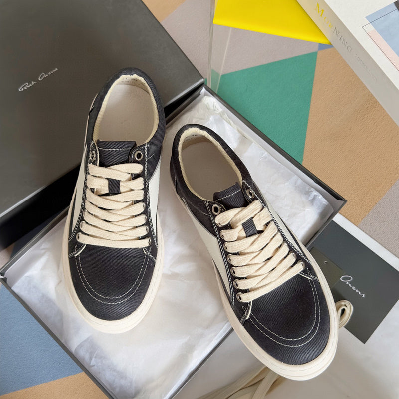 Baskets basses en toile noire Rick Owens