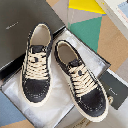 Baskets basses en toile noire Rick Owens