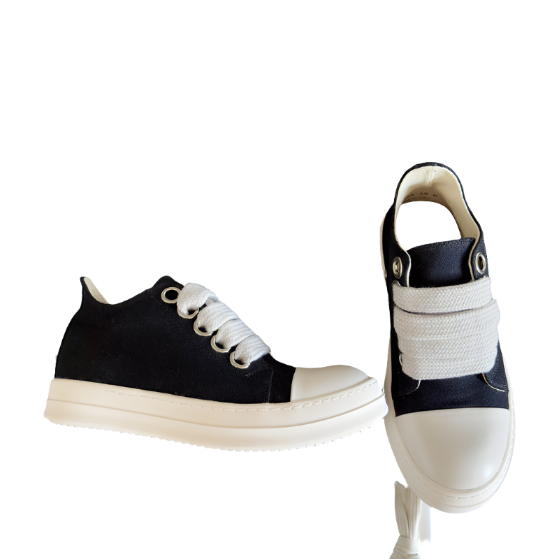 Baskets basses en toile noire Rick Owens
